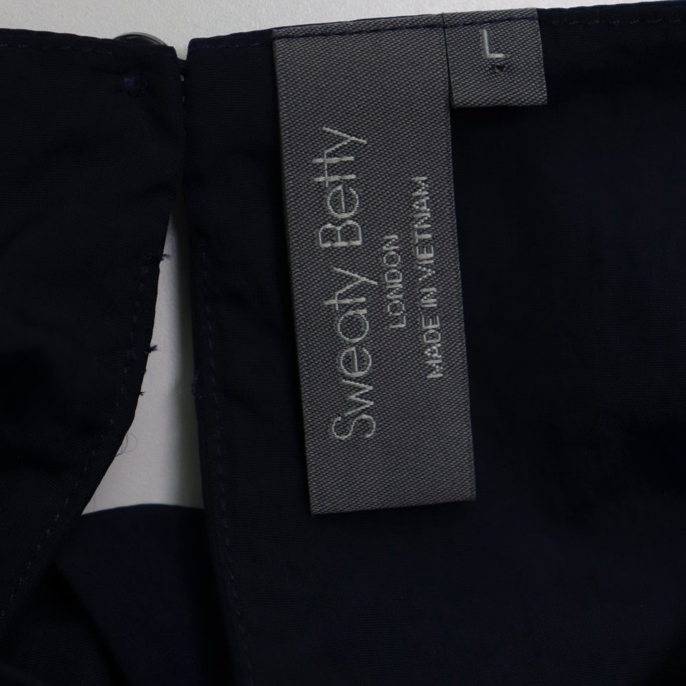 NEW Sweaty Betty Air Flow Wide Leg Jumpsuit High Neck Activewear Navy Blue Large - Picture 4 of 7